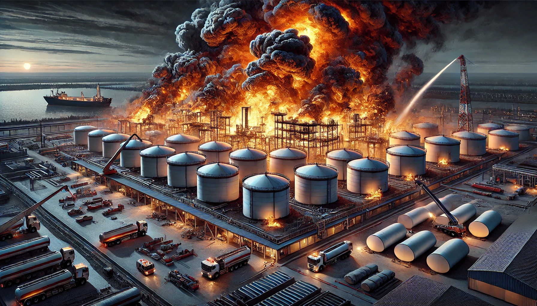 Massive Fire Erupts at Russian Oil Facility; Cause Remains a Mystery