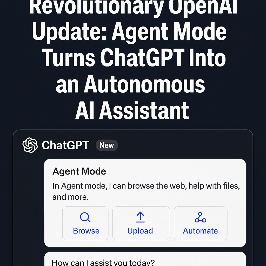 New OpenAI Agent Mode Redefines AI—From Chatbot to Digital Operator