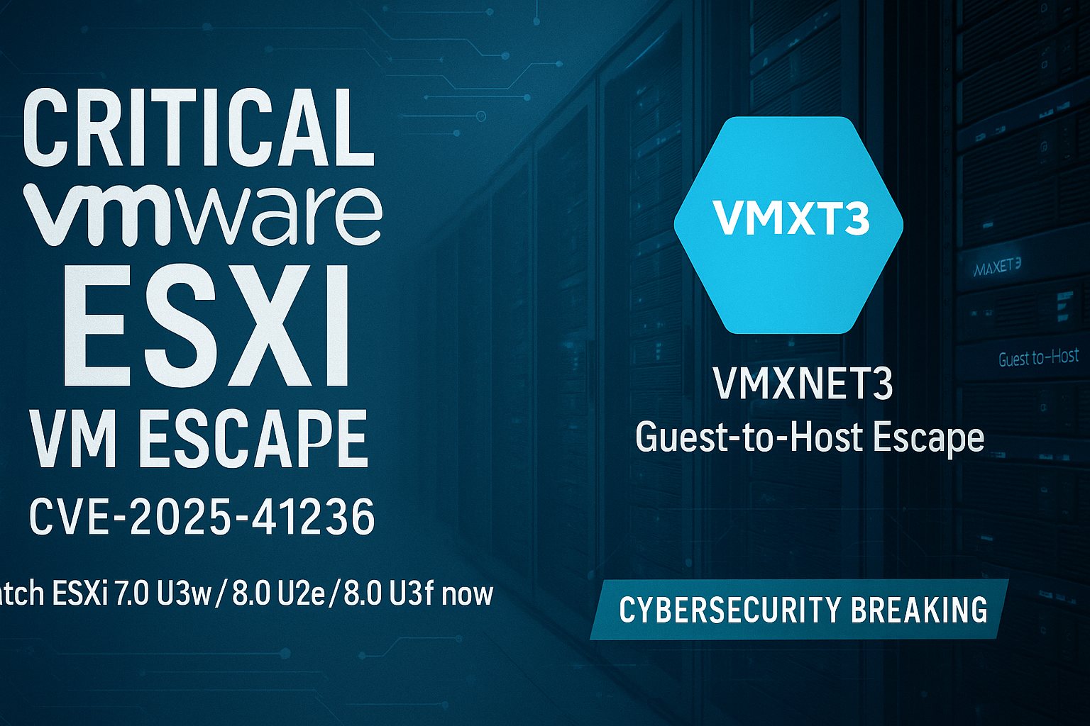 Critical VMware ESXi VM Escape: Patch CVE-2025-41236 Now Critical VMware ESXi VM Escape: Patch CVE-2025-41236 Now